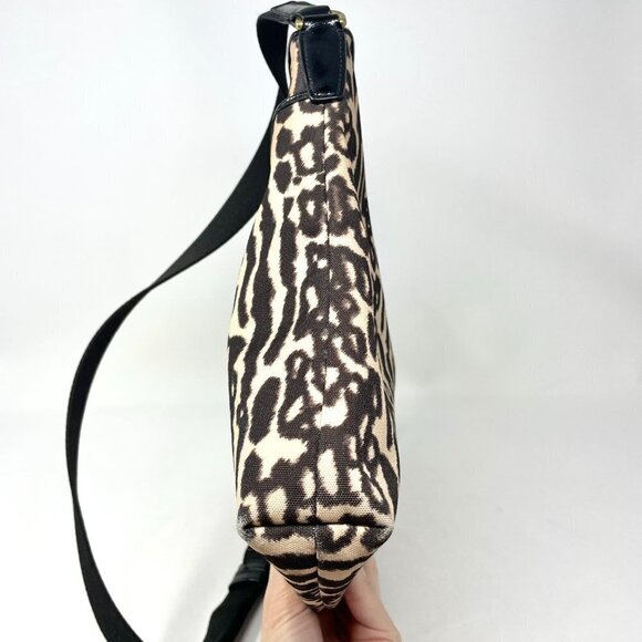 Coach Animal Print Ocelot Canvas and Black Patent Leather Crossbody Bag F31686 - Picture 9 of 11